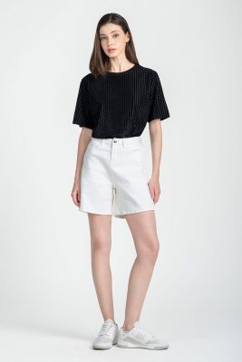 Quần Short Trắng Form Suông FWSP25FH03G-J
