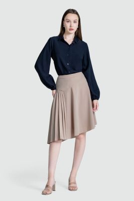 Chân Váy A Xếp Ly Màu Be FWSK24FH15C